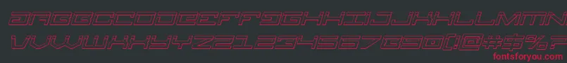 フォントLegionbulletital – 黒い背景に赤い文字