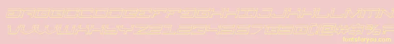 Legionbulletital-Schriftart – Gelbe Schriften auf rosa Hintergrund