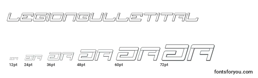 Legionbulletital Font Sizes