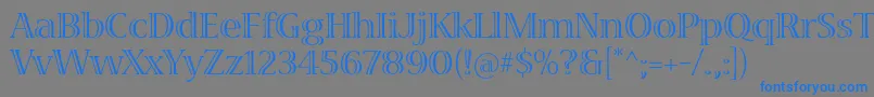 フォントVivastdRegular – 灰色の背景に青い文字