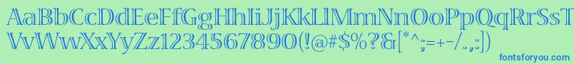 VivastdRegular Font – Blue Fonts on Green Background