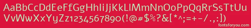 フォントAlefRegular – 赤い背景に緑の文字