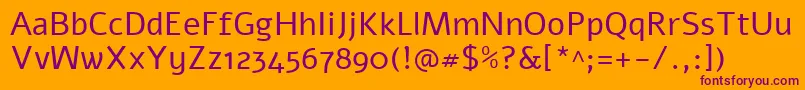 AlefRegular Font – Purple Fonts on Orange Background