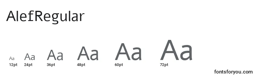 Размеры шрифта AlefRegular