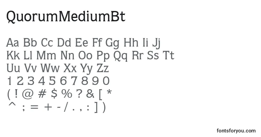Czcionka QuorumMediumBt – alfabet, cyfry, specjalne znaki