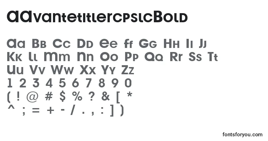 Шрифт AAvantetitlercpslcBold – алфавит, цифры, специальные символы