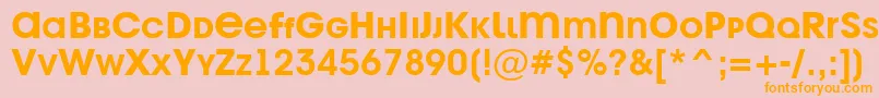 フォントAAvantetitlercpslcBold – オレンジの文字がピンクの背景にあります。