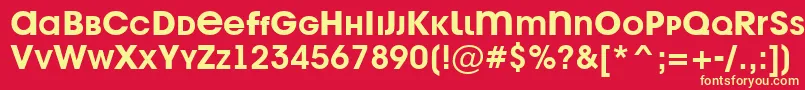 フォントAAvantetitlercpslcBold – 黄色の文字、赤い背景