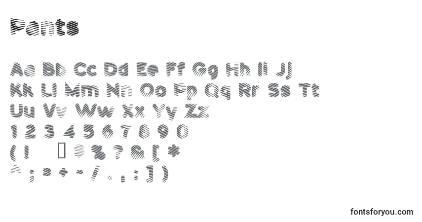 Schriftart Pants – Alphabet, Zahlen, spezielle Symbole