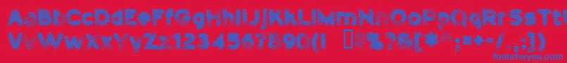 Pants Font – Blue Fonts on Red Background