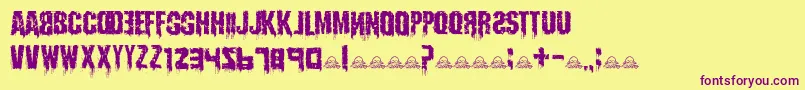 HbmInfektionDonationware Font – Purple Fonts on Yellow Background