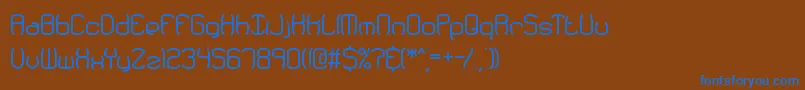 フォントRedundan – 茶色の背景に青い文字