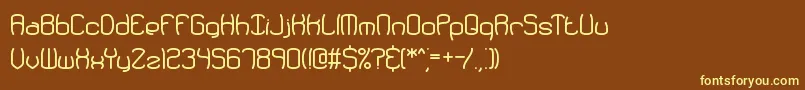 Redundan-fontti – keltaiset fontit ruskealla taustalla