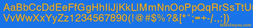 フォントVantaMediumPlain.001.001 – オレンジ色の文字が青い背景にあります。