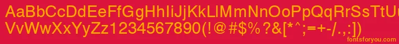 フォントVantaMediumPlain.001.001 – 赤い背景にオレンジの文字