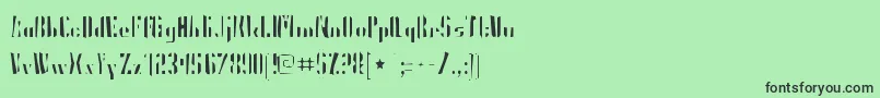 フォントPresidentgasgaunt – 緑の背景に黒い文字
