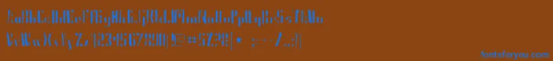 フォントPresidentgasgaunt – 茶色の背景に青い文字