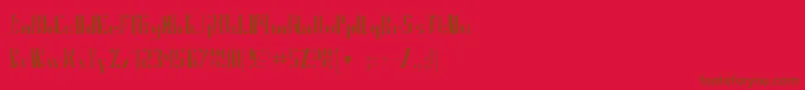 Presidentgasgaunt-Schriftart – Braune Schriften auf rotem Hintergrund