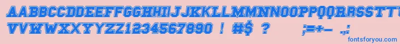 CampusA Font – Blue Fonts on Pink Background