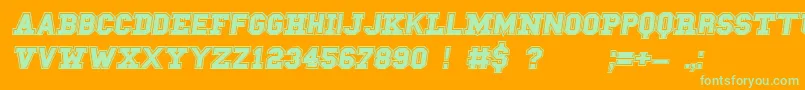 CampusA Font – Green Fonts on Orange Background