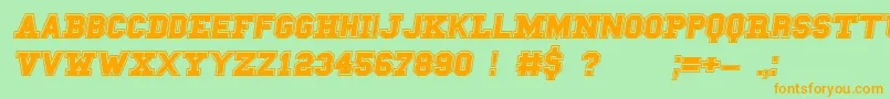 CampusA Font – Orange Fonts on Green Background