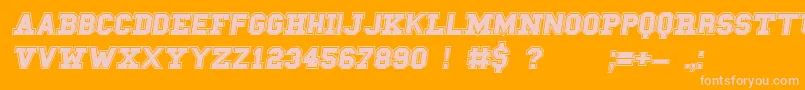 CampusA Font – Pink Fonts on Orange Background