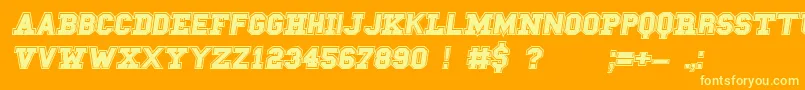 CampusA Font – Yellow Fonts on Orange Background