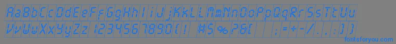 ElectronicawhitecItalic Font – Blue Fonts on Gray Background