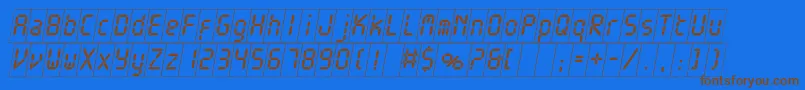 ElectronicawhitecItalic Font – Brown Fonts on Blue Background