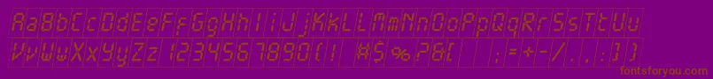 ElectronicawhitecItalic Font – Brown Fonts on Purple Background