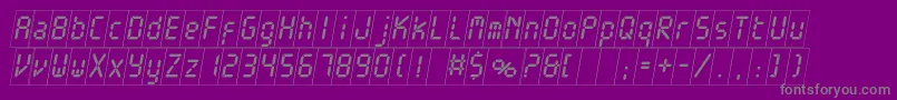 ElectronicawhitecItalic-fontti – harmaat kirjasimet violetilla taustalla