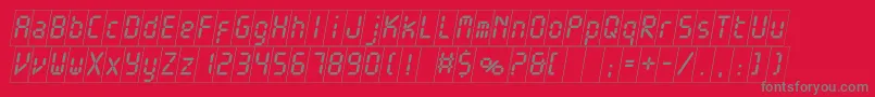 ElectronicawhitecItalic Font – Gray Fonts on Red Background