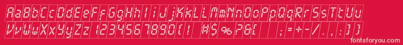 ElectronicawhitecItalic Font – Pink Fonts on Red Background