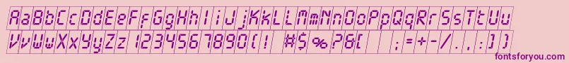 Czcionka ElectronicawhitecItalic – fioletowe czcionki na różowym tle