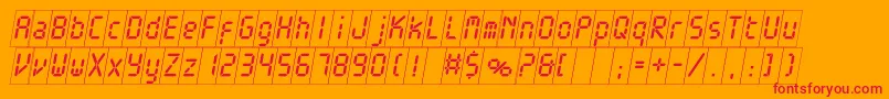 ElectronicawhitecItalic-fontti – punaiset fontit oranssilla taustalla