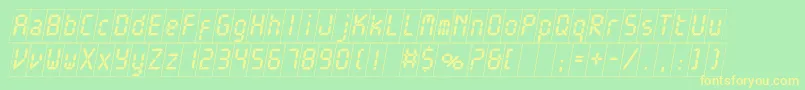 ElectronicawhitecItalic Font – Yellow Fonts on Green Background