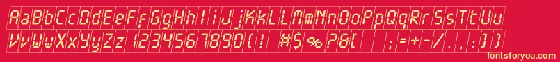 ElectronicawhitecItalic Font – Yellow Fonts on Red Background