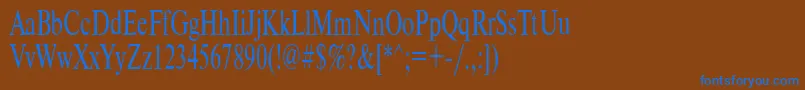 フォントTimeset65n – 茶色の背景に青い文字