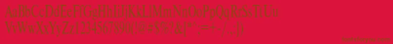Czcionka Timeset65n – brązowe czcionki na czerwonym tle