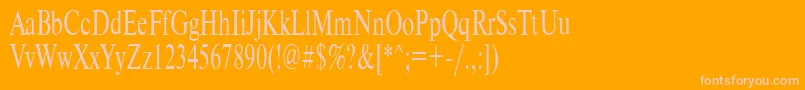 Timeset65n-Schriftart – Rosa Schriften auf orangefarbenem Hintergrund