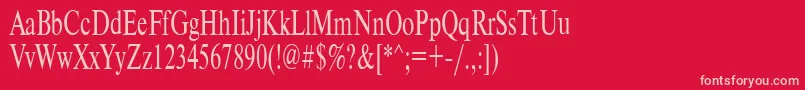 Czcionka Timeset65n – różowe czcionki na czerwonym tle