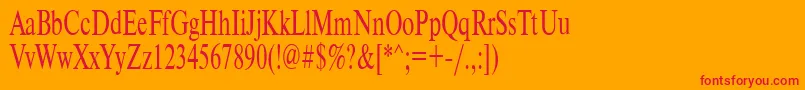 フォントTimeset65n – オレンジの背景に赤い文字