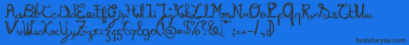 Burnn Font – Black Fonts on Blue Background