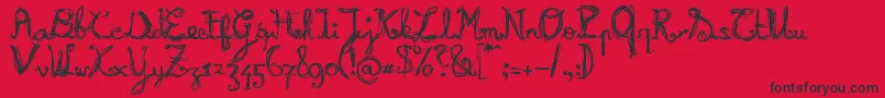 Burnn Font – Black Fonts on Red Background