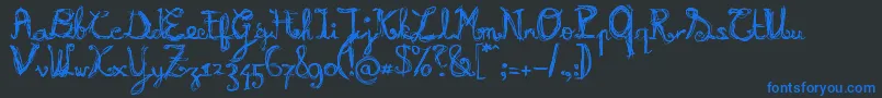 Burnn Font – Blue Fonts on Black Background