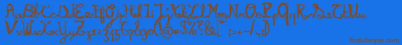 Burnn Font – Brown Fonts on Blue Background