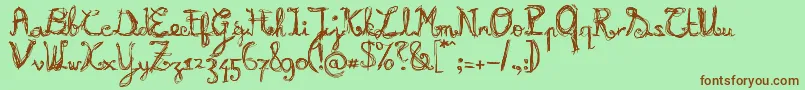 Burnn Font – Brown Fonts on Green Background