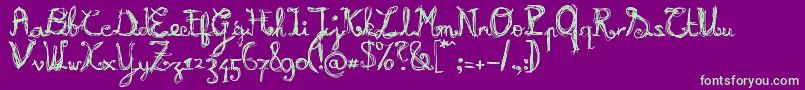 Burnn Font – Green Fonts on Purple Background