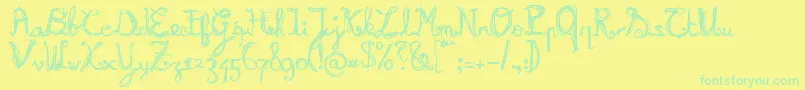 Burnn Font – Green Fonts on Yellow Background