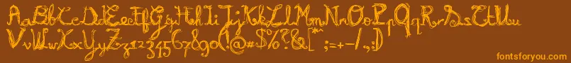 Burnn Font – Orange Fonts on Brown Background